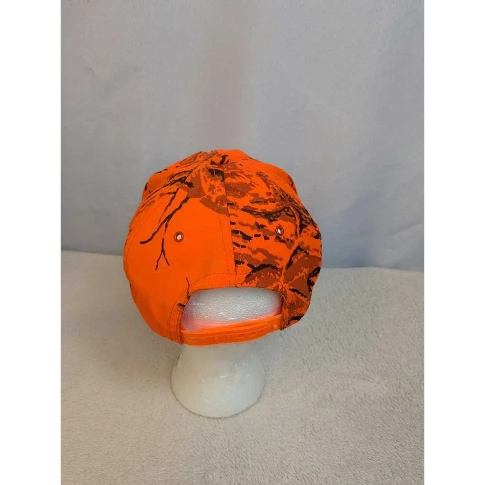 Orange Camo Hunting Baseball Cap One Size Fits All Made in USA‎